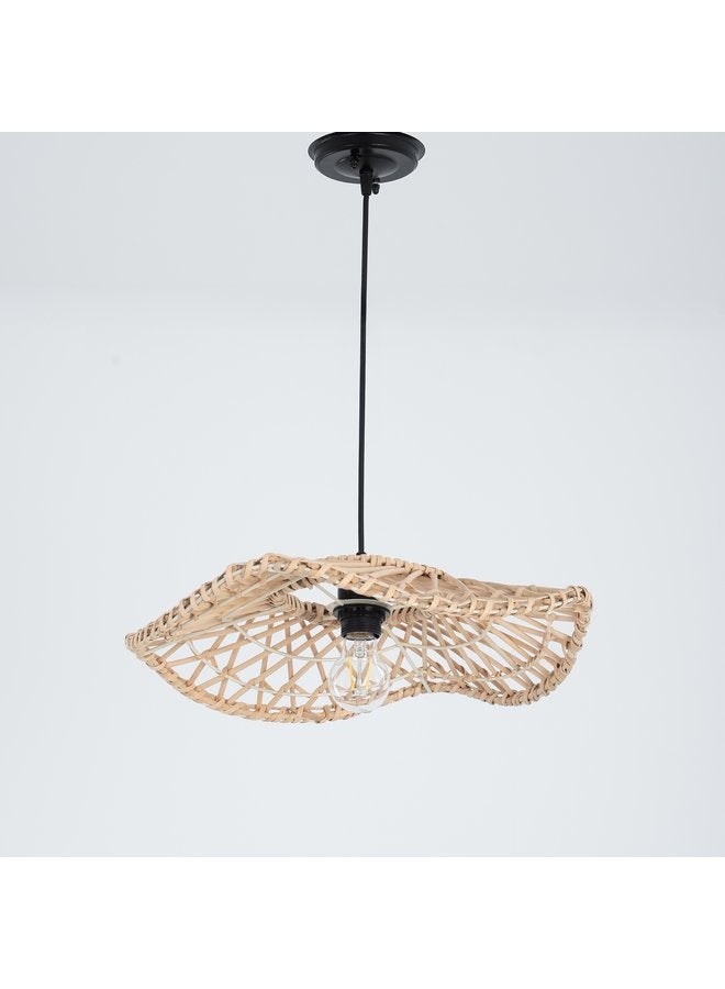 تبس هوم لمب نجفة TBS باللون بيج مصنوعة من بامبو لإضاءة المنزل والديكور - Image 2